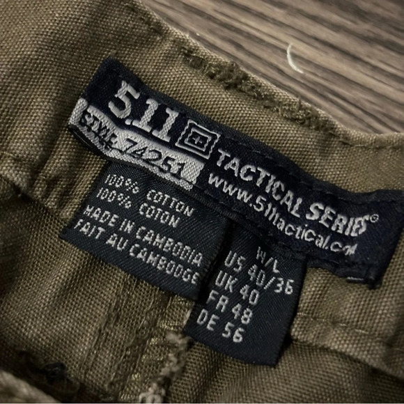 5.11 Tactical Men's Active Work Pants 74251 Green Size: 40 X 36 Work Wear Pants - Picture 4 of 8